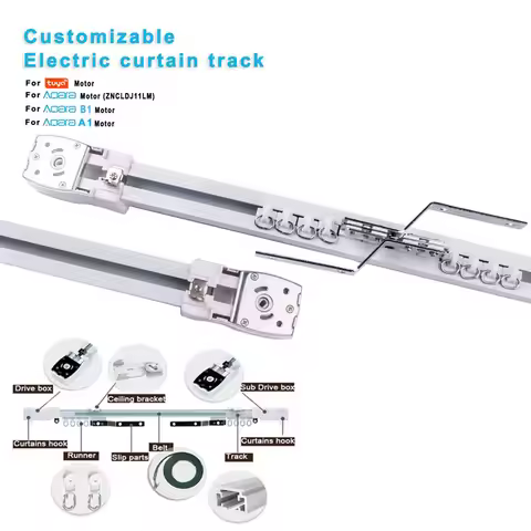 Aqara Super Silent Smart Curtain Rail, Electric Curtain Track Cornices for Aqara/Aqara B1 Motor/Tuya