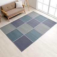 Ikehiko #1101280314601 Bamboo Rug, Carpet, Bamboo Rug, Blue Rag, Approx. 70.9 x 94.4 inches (180 x 2