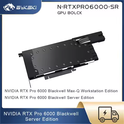 Bykski GPU Block For NVIDIA RTX Pro 6000 Blackwell Server Edition , Full Metal Cover Graphics Card W