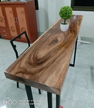 MPT2Wood-Steel โต๊ะบาร์ ไม้จริง ขาโต๊ะเหล็กทรงสามขา ลอฟท์ สูง 100ซม ท๊อปไม้จริง ไม้แผ่นเดียว ขาโต๊ะเ