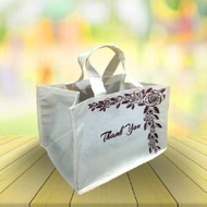 Tas Belanja - Ulang Tahun Spunbond Desain Floral - Warna Ivory/Kuning/Merah Tua/Abu-abu