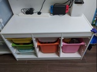 Ikea白色儲物櫃連收納箱