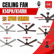 KDK CEILING FAN 涼 RYOU SERIES K14RH/K14PH/K96PH (4 BLADE & 5 BLADE) BROWN/ELEGANT GREY/WOOD ACACIA