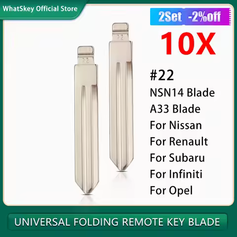 10Pcs/Lot Folding NSN14 A33 Flip Key Replacement KD/VVDI #22 Blank Uncut Key Blade For Nissan/Renaul