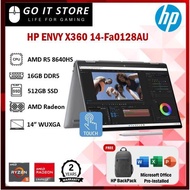 HP Envy X360 14-Fa0128AU 14'' WUXGA Touch 2-In-1 (Ryzen 5 8640HS, 16GB, 512GB SSD, ATI, W11, HS+M365