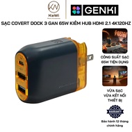 Genki Covert Dock 3 GaN 65W Charger with HDMI 2.1 Hub 4K120Hz Mini Dock for Switch 2, Steam Deck, Ma