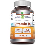 Amazing Formulas Vitamin B6 Pyridoxine 50mg 250 Tablets Supplement | Non GMO | Gluten Free | Made in