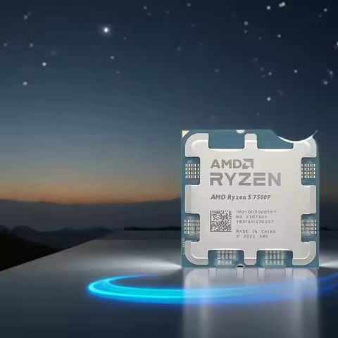 Ryzen AMD 5 7500F processor, 3.7 GHz, 6 cores, 12 threads, 5nm process, 32MB of third-level cache, A