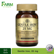 Solgar, Gentle Iron, 25 mg, 90 Vegetable Capsules