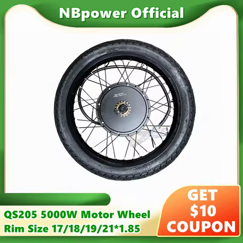 NBpower QS205 V3 50H 72v 5000W 3.5T/5T Rear Hub Motor Wheel 150mm Dropout 17/18/19/21inch Motorcycle
