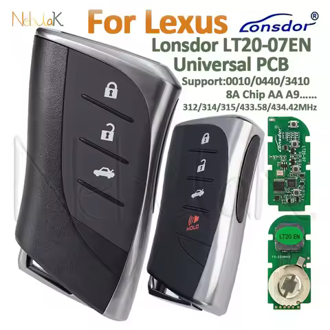 Smart Car Key Lonsdor LT20-07 For Lexus LS500 LS500H ES300H ES200 312/314/315/433/434 Universal 8A G