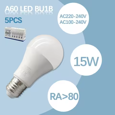 5Pack No Flicker 15W E27 LED Bulb Lamp AC 220V 110V 3000K 4000K 6000K Cold Lighting for Home Decorat
