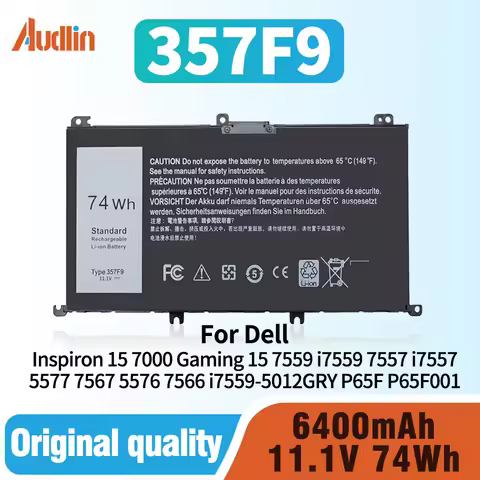 74WH 357F9 Laptop Battery for Dell Inspiron 15 7000 Gaming 15 7559 i7559 7557 i7557 5577 7567 5576 7