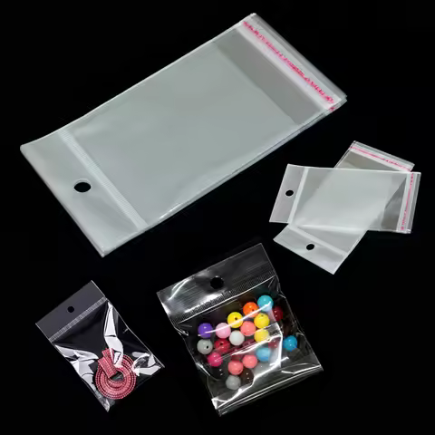100pcs 50pcs Self Sealing Plastic Bags Transparent Small Poly OPP Jewelry Gift Packing Self Adhesive