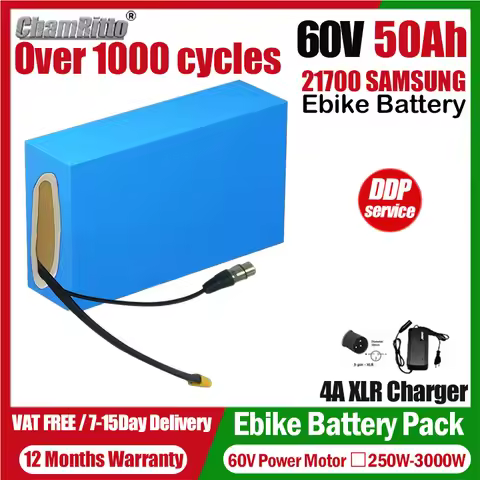 Electric bicycle 60V chamrider 2000W Power battery Electric vehicle 60V 20ah 25ah 30 35ah 40ah 50ah 