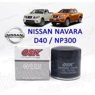 OSK Oil Filter Nissan Navara D40 D23 2.5 NP300 2.5 URVAN E26 O-3137 15208-BN30A 15208-EB70D