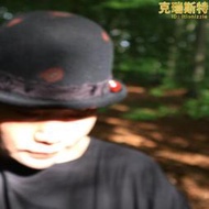 womaninahat一頂黑色羊毛板慄小圓帽bowler