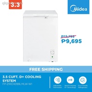 ✜Midea Chest Freezer 3.5 Cu. Ft. with LED Lamp and Cyclopentane Foaming Agent. FP-21RCH099LMLW-W1
