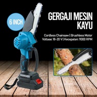 cod gergaji mesin kayu mini 20V - 388VF 2 baterai super tajam cas cordless portable kecil komplit