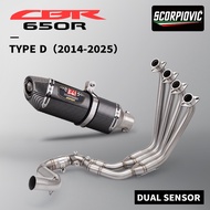 Motorcycle Exhaust Tube Front Link Pipe Escape For CBR650R CBR650F CBR650 CB650F 2014-2025 Full Syst