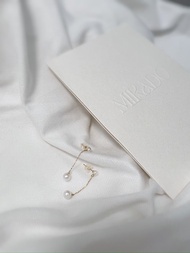 心連心耳環- 18K純金日本Akoya珍珠耳環