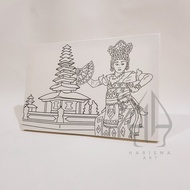 Kanvas Lukis Sketsa 20x30 cm Berkualitas/Kanvas Lukis Sketsa Mewarnai - Tari Bali