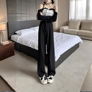 Chic Korean-Style Wide-Leg Pants for Women – Commuter Essential with High Waist & Pockets, S-6XL