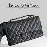 Chanel Caviar CF25 幻彩黑銀扣