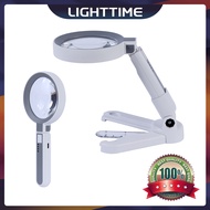 Portable Multifunctional Fordable Handle Magnifier 5X 11X Desktop Magnifying Glass Magnifier 18 LED 
