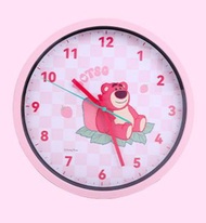 迪士尼 - 12寸 Disney 勞蘇 草莓熊鐘面 簡約掛鐘 客廳靜音時間 兒童房時鐘 30cm x 30cm