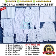74 PCS ALL WHITE ORDINARY NEWBORN BARUAN BUNDLE SET