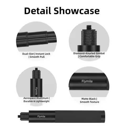 Selfie Stick Aluminum Alloy Extension Pole Adjustable for Insta360 Go Ultra/X5/Pocket 3 Action Camer