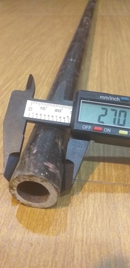 ท่อเหล็ก OD 27 mm. ID 18 mm. เหล็ก API  .ไม่มีตะเข็บ ทนแรงอ้ดสูง API สเตร์  ยาว 60 เซนติเมตร