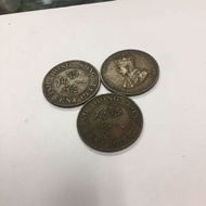 香港男皇 1931，1933，1934年 細壹仙 / 銅仙 一套3枚