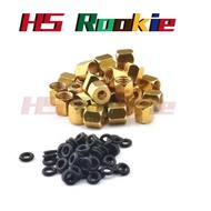 10Pcs printhead damper connector Copper Nut with rubber O ring 3*2mm 4*3mm for Epson /Roland/Mutoh/M