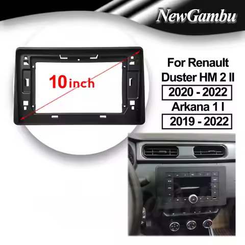 10 inch For Renault Duster HM 2 II 2020 - 2022/ Arkana 1 I 2019 - 2022 Frame No Cable Audio Adaptor 