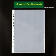 Extra Thick Transparent File Bag 11 Holes Loose-Leaf Bag Folder Information Bag Insert 23430 Holes L