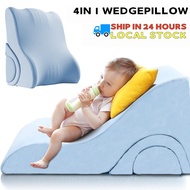 【SG STOCK】4 IN 1 Bed Wedge Pillow 50x30x58cm Waist/Neck/Leg Support Wedge Pillow Removable