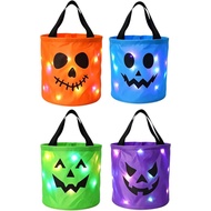 Halloween Glowing Pumpkin Candy Bucket,Halloween LED Candy Handbag