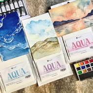 Nabii Aqua Fat watercolor paper 300gsm - Set of 8 A6 trial paper for newbie