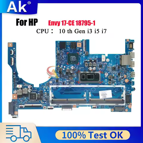 For HP Envy 17-CE 17M-CE Laptop Motherboard 18795-1 L52449-601 L52450-601 With I5 I7 8th 10th Gen MX