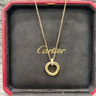Cartier 卡地亞 TRINITY 750 黃K K金 玫瑰金 白K 三色 三環 鑽石 墜子 項鍊