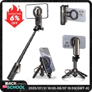 【ShopBacktoSchool】NEW - MAGIC JOHN 4-in-1 Multifunctional Magnetic Selfie Stick – 360° Rotation, Com