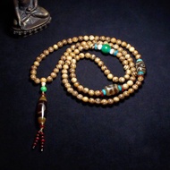 天地天珠 三眼 虎牙天珠 鳳凰松與綠松石佛珠 108顆越南沉香念珠