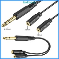 KOK 6 35mm Y  Jack-Splitter Extension Cable 6 35mm Male To 2 Port 3 5mm Female