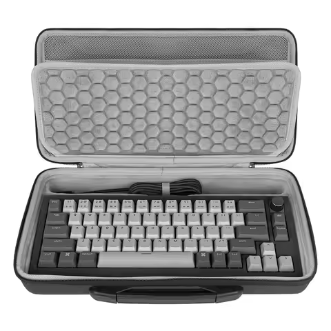 GEEKRIA 65% Keyboard Case with Knob for 68 Keys Compact Keyboards, Compatible with Keychron Q2 Q2 Pr