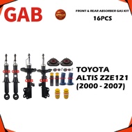 FRONT & REAR ABSORBER GAS KIT GAB TOYOTA ALTIS ZZE121 ZZE121 (2000 - 2007) 16PCS
