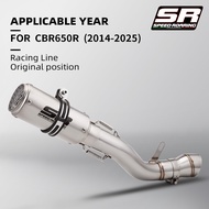 60mm Slip-On Mid Section Exhaust Manifold System For CBR650R CBR650F 2014-2025