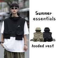Vest for men, Sleeveless for men, Summer tactical vest, Hoodie for men ,Plus size