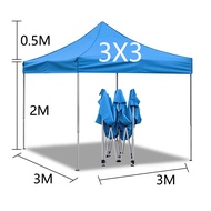 Tenda Lipat 3x3 Alat Olahraga Tenda Bazar 600D Outdoor Tenda Gazebo Tenda Jualan Pameran Dagang Biru dan Merah